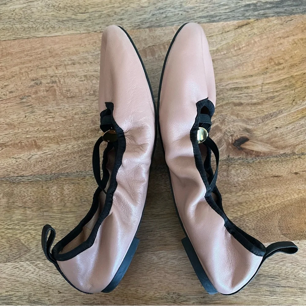 Tory Burch SOFT SCRUNCH BALLET Flat
NAPPA LEATHER GROSSGRAIN 
MEADOWSWEET Sz 8.5 - Picture 7 of 12